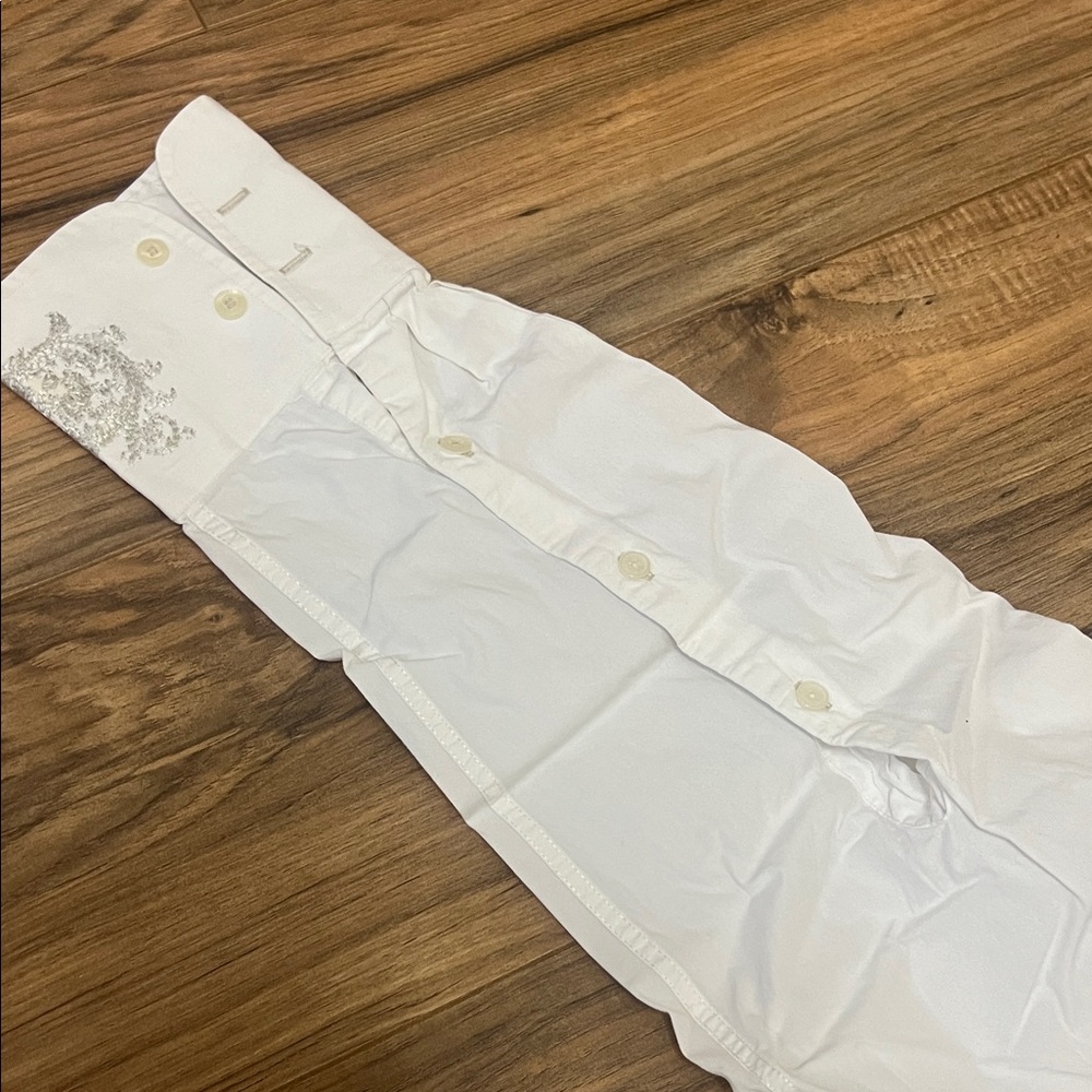 Vintage English Laundry White Dress Shirt with Silver Embroidery Sz XL - Picture 9 of 12
